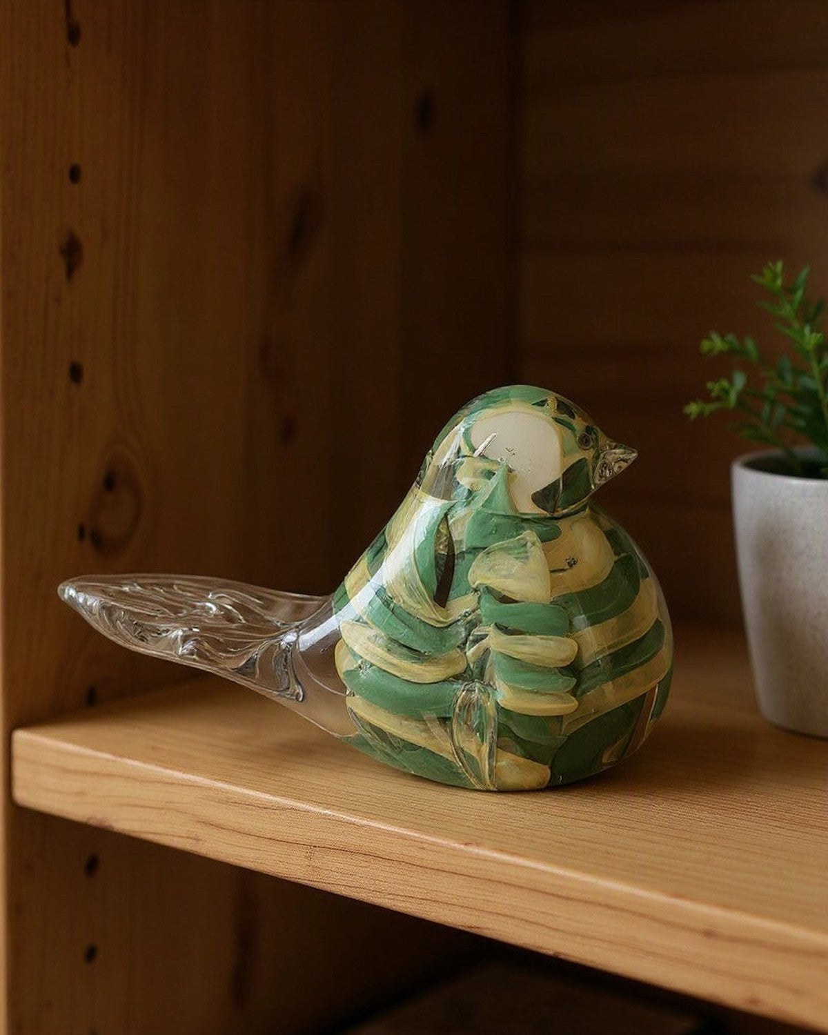cascading-bird-glass-ornament FB-E25040C shelf