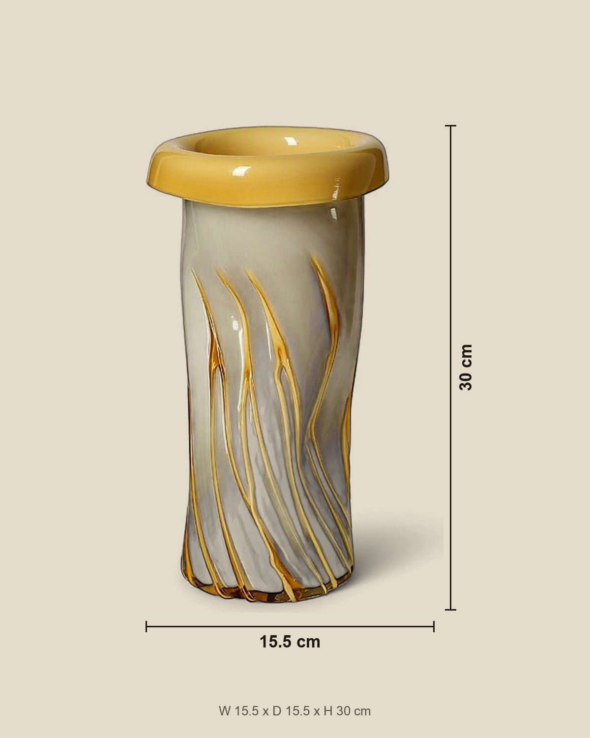 curled-mouth-yellow-striped-vase FB-E25070A size_reference