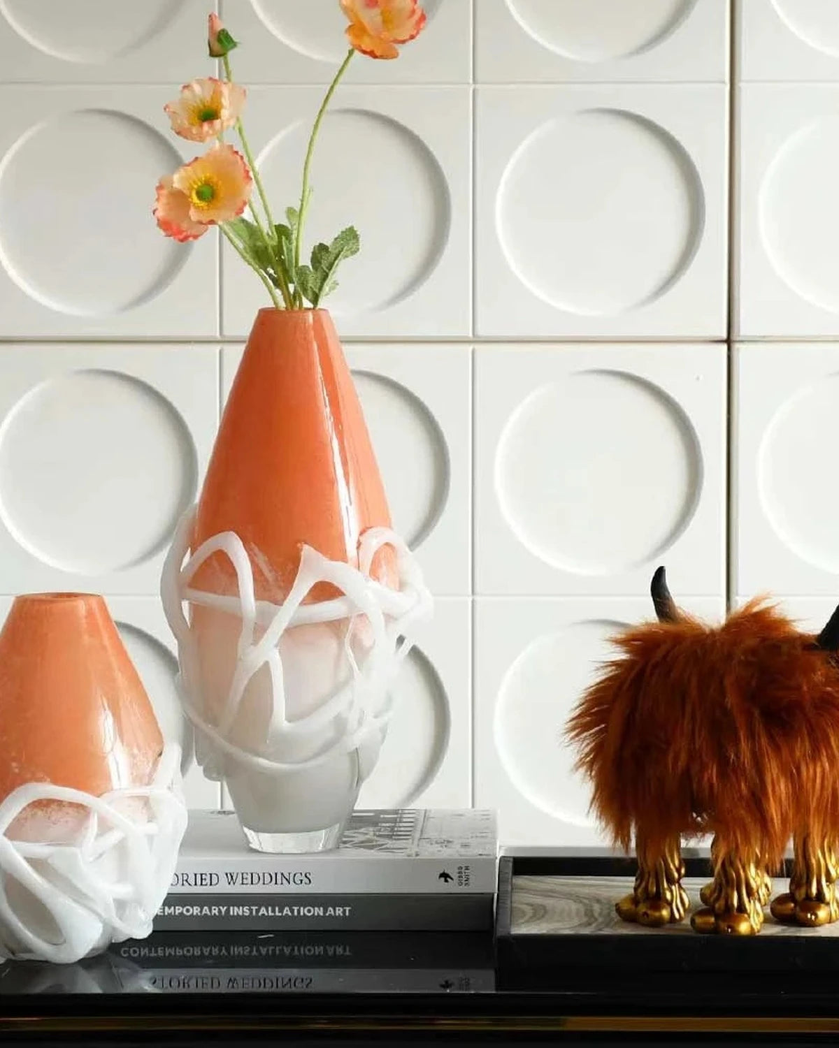 White orange veined vase alt