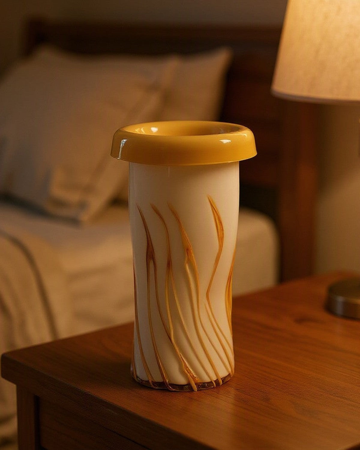 curled-mouth-yellow-striped-vase FB-E25070A bedroom