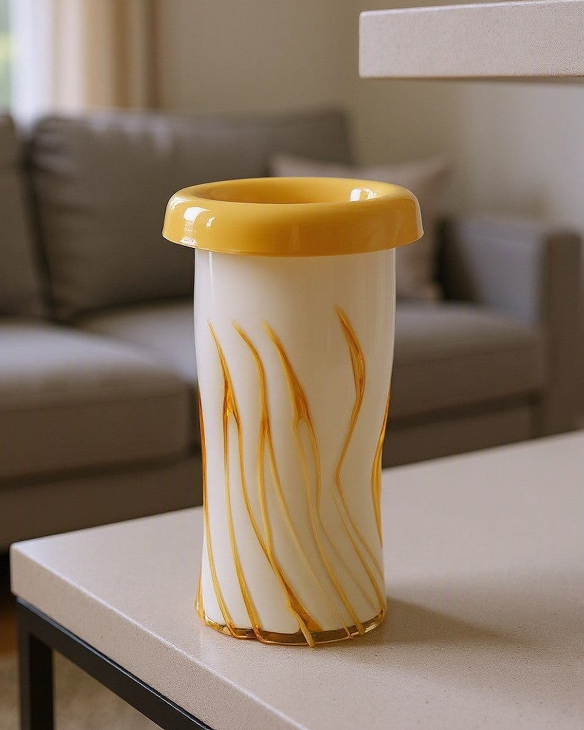 curled-mouth-yellow-striped-vase FB-E25070A living_room