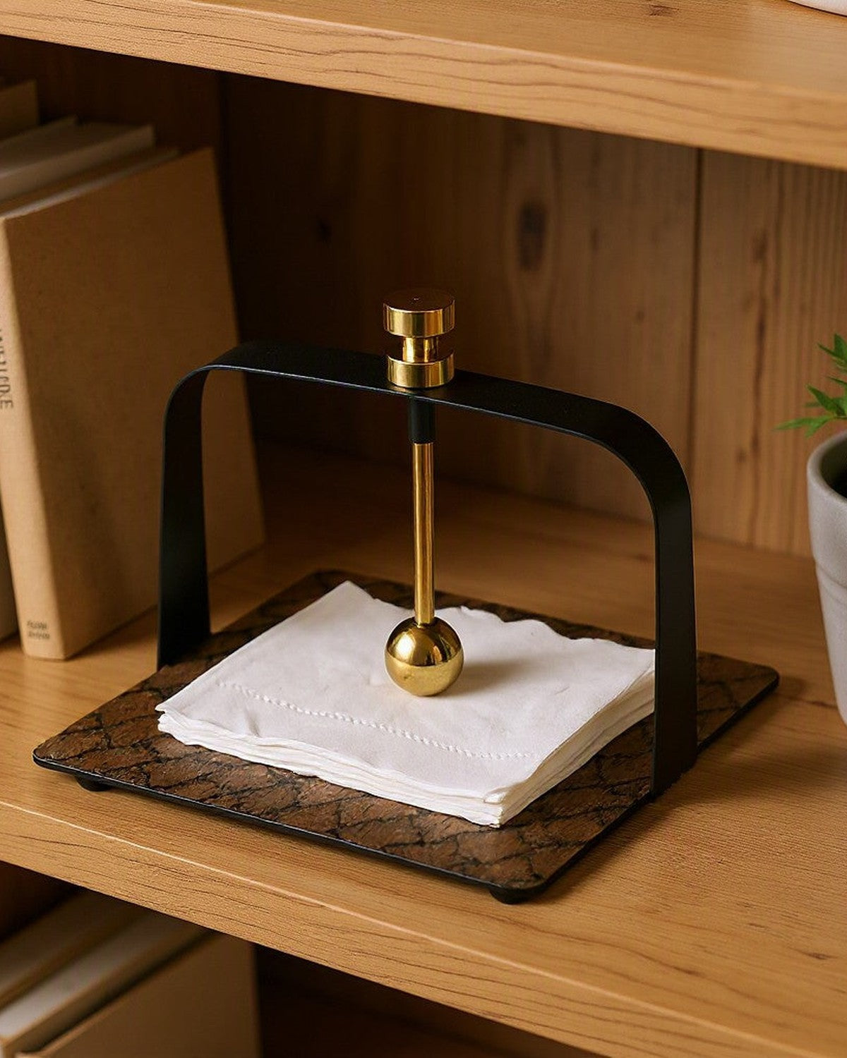 wood-veneer-tissue-holder FB-W26057A shelf