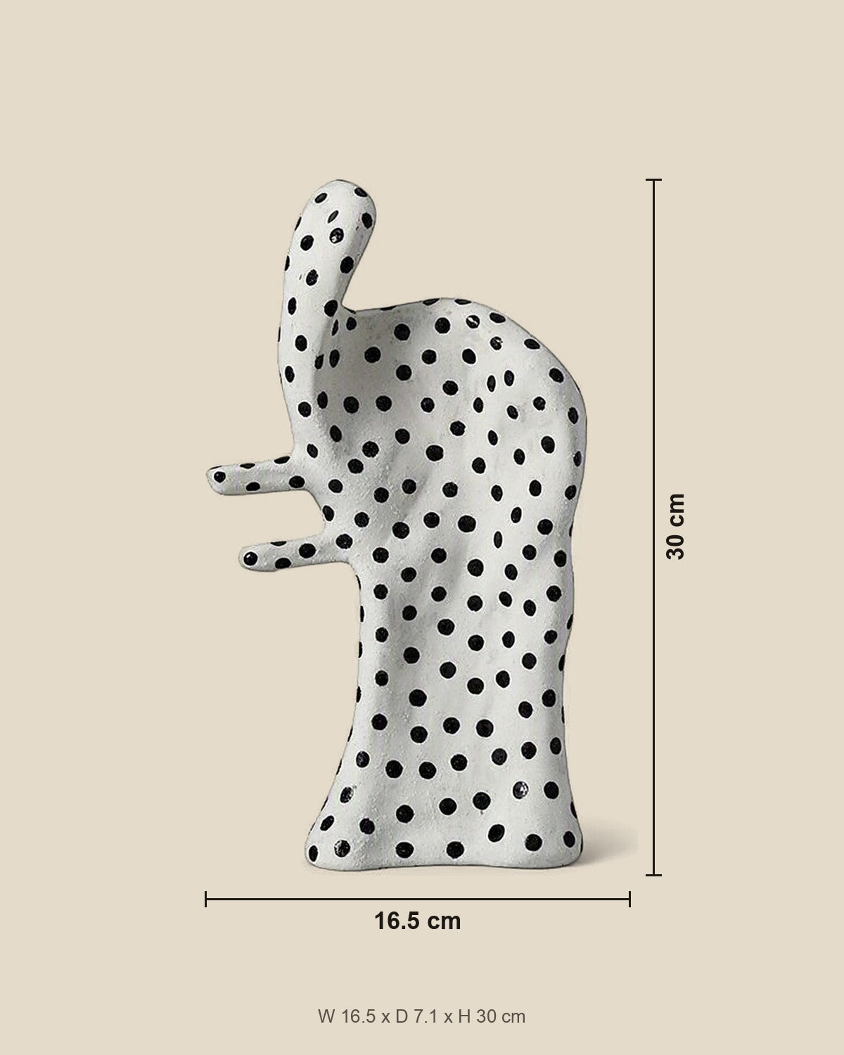 Dot Aggregation Ceramic Sculpture shown for scale
