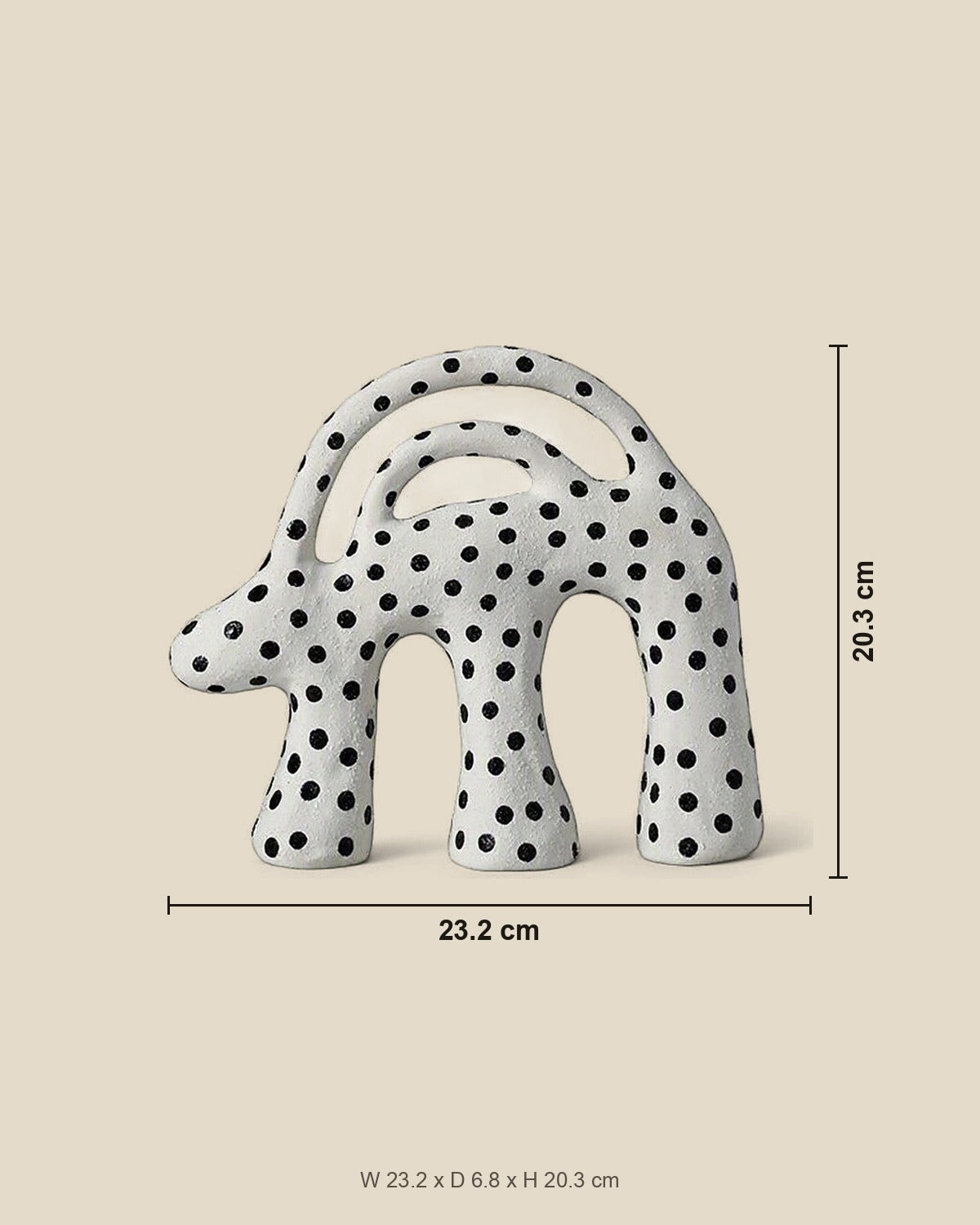 Dot Aggregation Ceramic Sculpture shown for scale