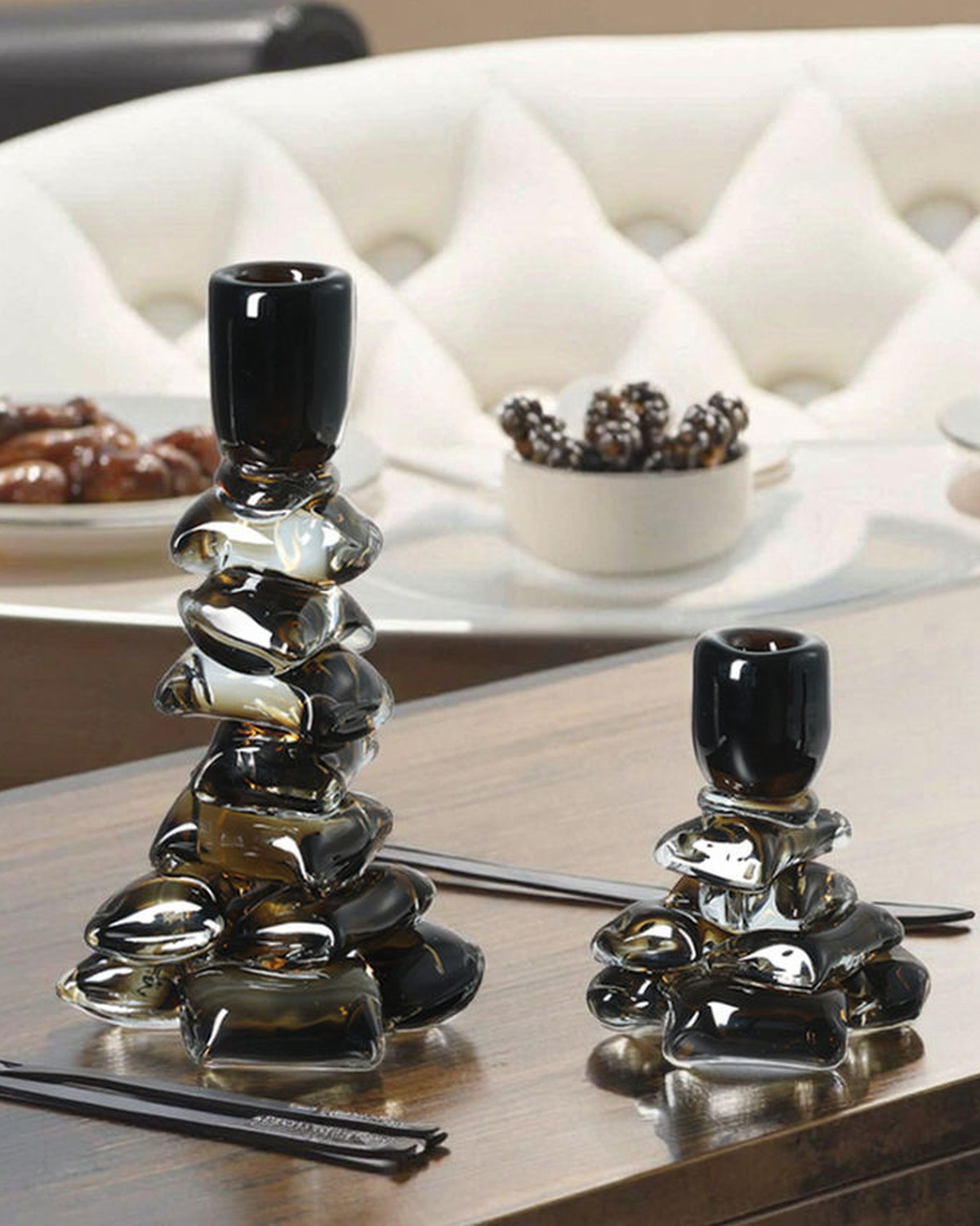 Stacked Green Block Candle Holder
