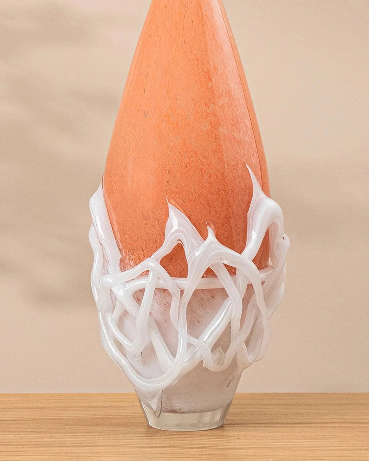 White orange veined vase